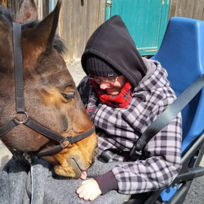 Dmytro mit Pferd